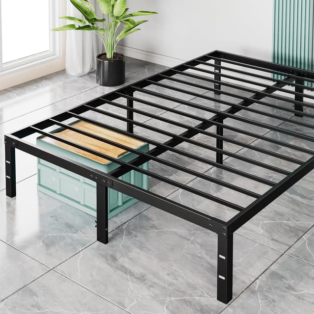 Sweetcrispy Full Bed Frame - 14 Inch Metal Platform Bed Frames for with Storage Space Under Base, Sturdy Steel Slat Support, No Box Spring Needed