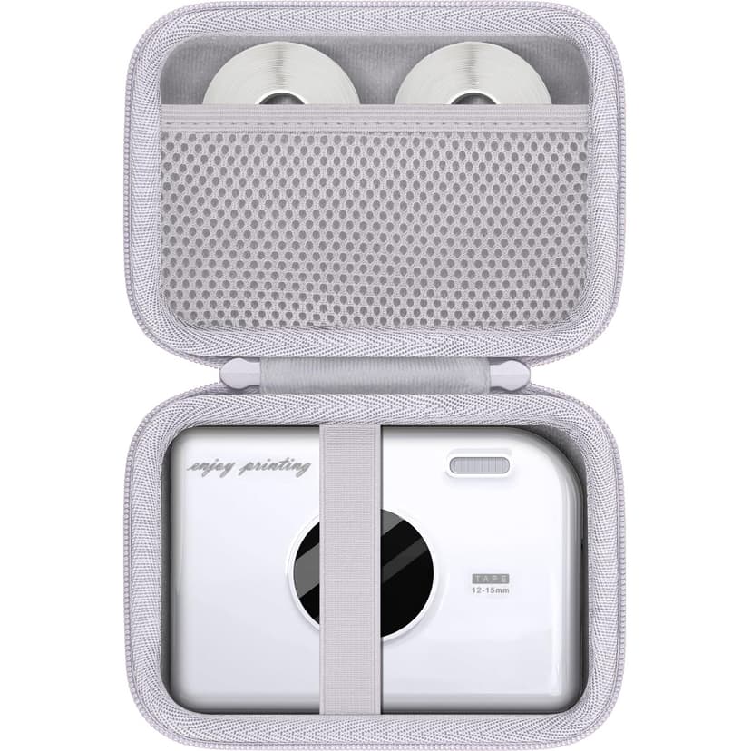 Aenllosi for Phomemo A30 Label Printer Hard Case, Phomemo A30 Mini Label Maker Machine Organizer, White (Case Only)