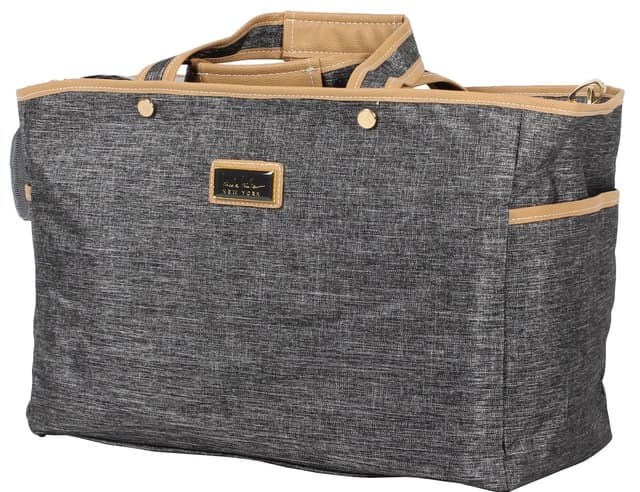 Nicole Miller New York Paige Collection - Large Capacity 17 Inch Garment Tote Bag for Women - Lightweight Travel Work Business Laptop Shoulder (Paige Silver)