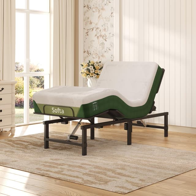 Softa Twin XL Adjustable Bed Frame with 10 Inch Gel Memory Foam Mattress, 900 Lbs Heavy Duty, USB, Zero Gravity, Wireless Remote, Memory Position, Anti-Snore, LED Night Light, Electric Bed Base