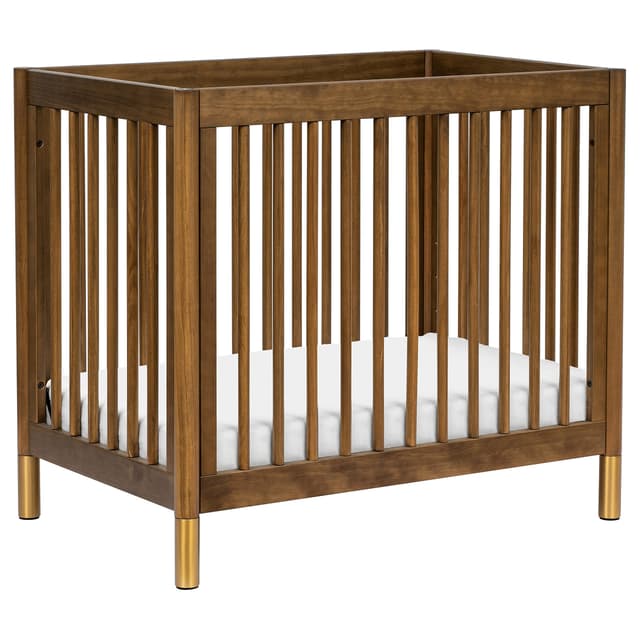 Babyletto Gelato 4-in-1 Baby Mini Crib Convertible to Toddler Bed, Daybed, Twin Bed - GREENGUARD Gold Certified, 4 Adjustable Heights - Made of 100% Solid Wood, Conversion Kit Sold Separately - Walnut