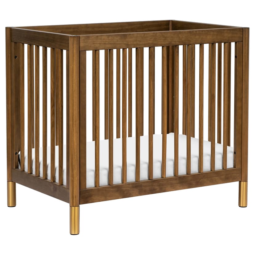Babyletto Gelato 4-in-1 Baby Mini Crib Convertible to Toddler Bed, Daybed, Twin Bed - GREENGUARD Gold Certified, 4 Adjustable Heights - Made of 100% Solid Wood, Conversion Kit Sold Separately - Walnut