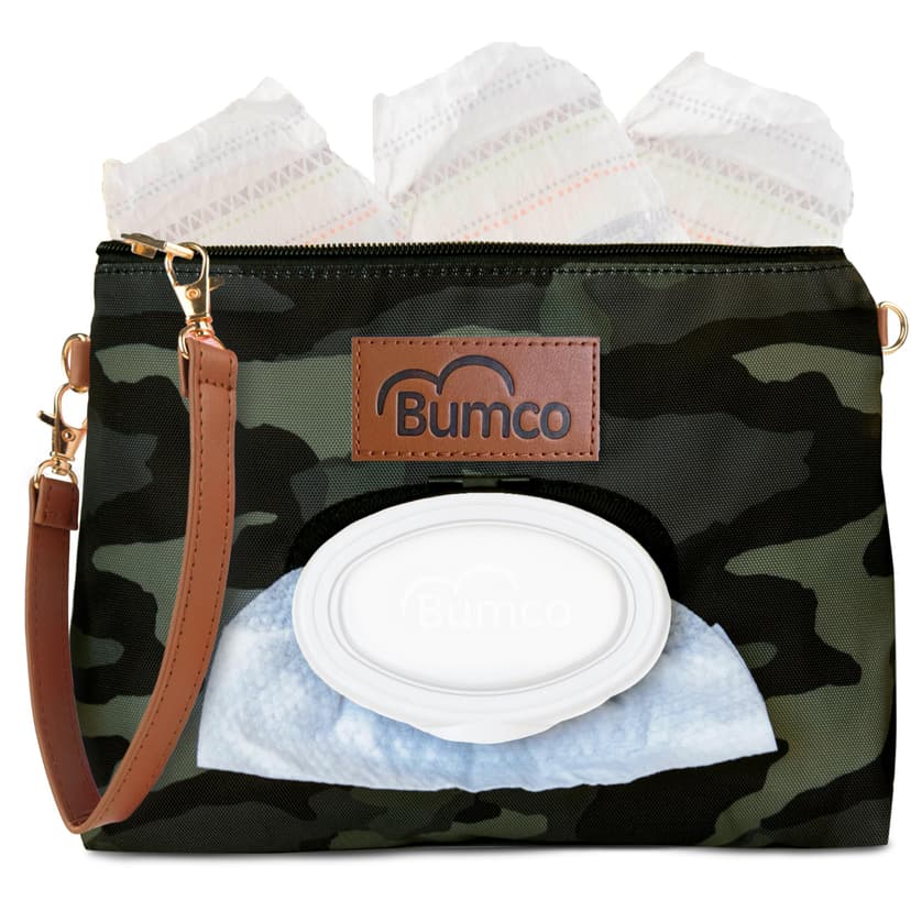 Bumco Diaper Clutch - Portable Wipes Dispenser & Baby Travel Essentials, Airtight Refillable Wipes Container, Diaper Bag Purse