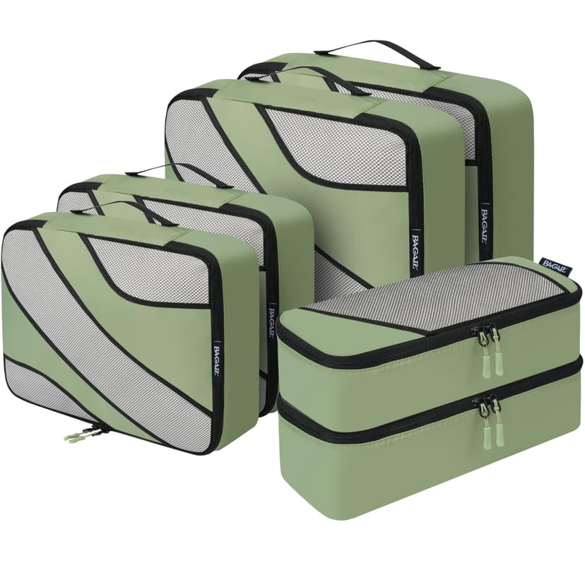 BAGAIL 6 Set Packing Cubes,Travel Luggage Packing Organizers (6Set MatchaGreen)
