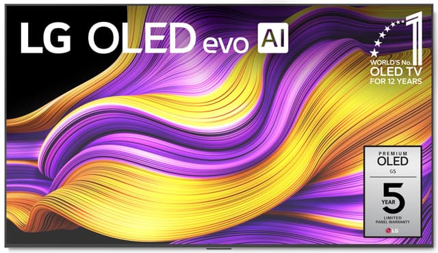 LG 65-Inch Class OLED evo AI Super Upscaling 4K G5 Series Smart TV w/Dolby Atmos & Vision, HDR10, Filmmaker Mode, Wow Orchestra, Alexa Built-in (OLED65G5WUA, 2025)