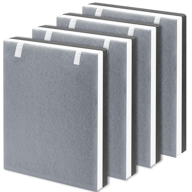 4 Pack Vital 100 Replacement Filter Compatible with LEVOIT Vital 100 Air Purifier, High-Efficiency Activated Carbon Filter Set, Part Number 100-RF