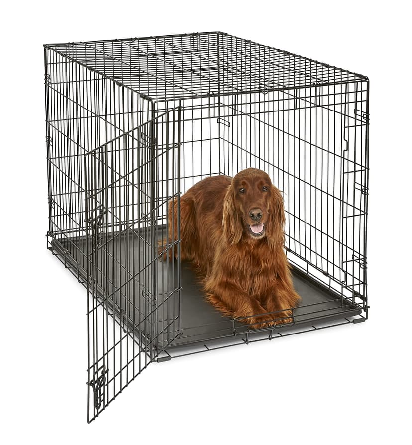 Midwest Homes for Pets 42-Inch New World Crate for Large Breeds, 71-90 lbs, Single Door Folding Dog Crate, Leak-Proof Tray & Secure Latch, Portable, Durable & Easy to Assemble