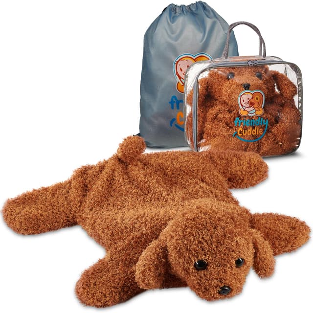 FRIENDLY CUDDLE Weighted Lap Blanket for Kids & Adults – Kids Weighted Blanket – ASD, Sensory Processing Weighted Stuffed Animals Dog Toy – Microwavable Weighted Lap Pad for Kids, 5 Lbs.