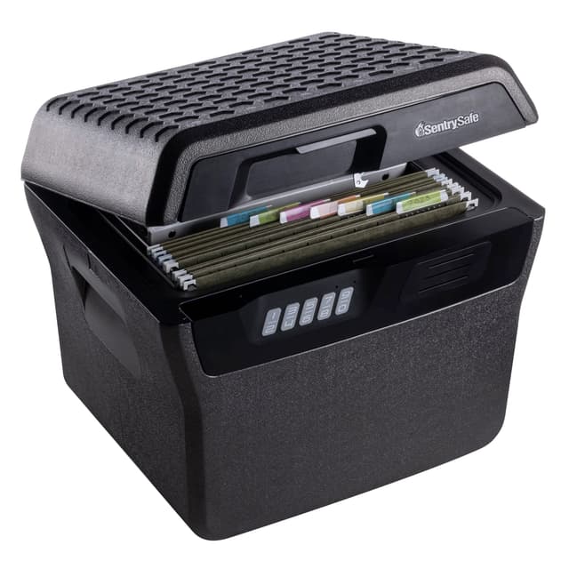 SentrySafe Charcoal Gray Waterproof and Fireproof Safe, Lock Box with Keypad for Documents and Hanging File Folders, Exterior: 14.1 x 16.6 x 13.8 Inches, ‎FHW40300