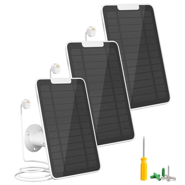 Premium Solar Panel for Google Nest Camera, 5W Camera Solar Panel Power for Google Nest Cam Outdoor & Indoor (Battery Version), Special Made for Google Nest Cam, IP65 Waterproof, w/ 13ft Cable, 3 Pack