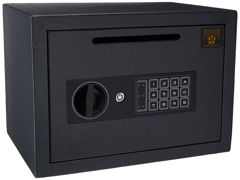 Drop Safe - Digital Compact Steel Money Security Box with Keypad - Deposit Cash Easily – For Home or Business by Paragon Safe - Black, .54 Cubic Feet