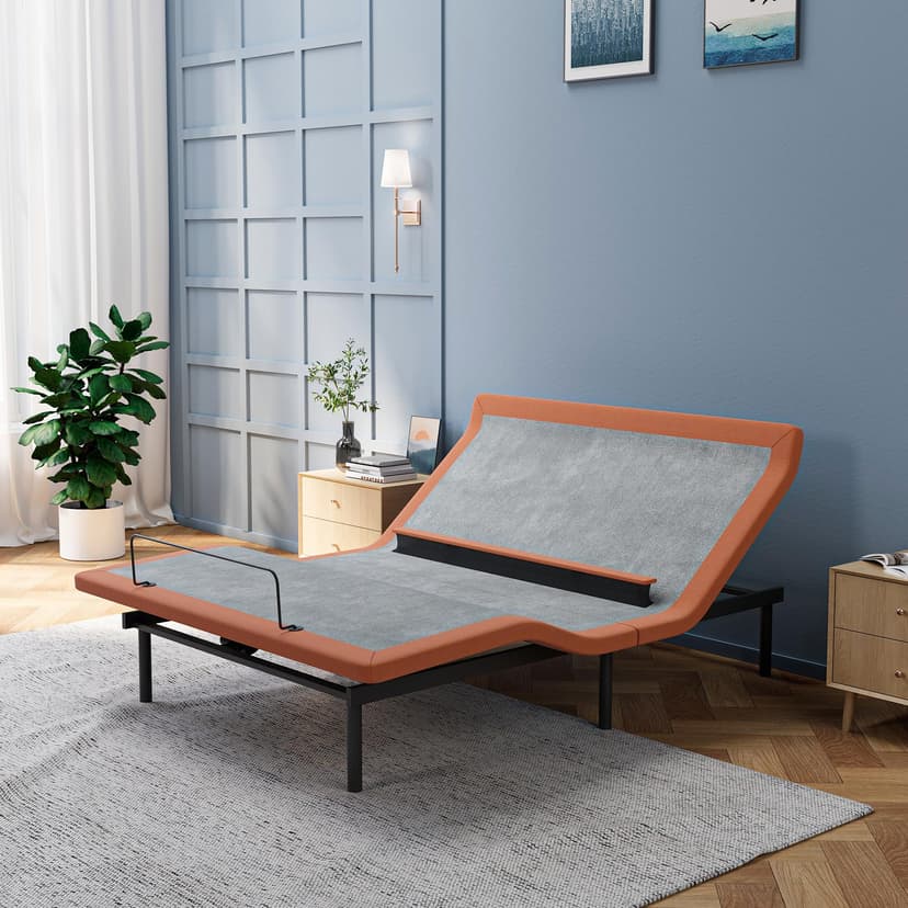 ESHINE Queen Adjustable Bed Frame with Lumbar Support, Head-Pillow-Tilt, Under Bed Light, Smart App Control, Zero Gravity, Dual USB Ports, Suitable for Most Queen Mattresses, 6000 Series