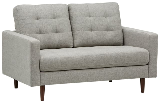 Amazon Brand – Rivet Cove Mid-Century Modern Tufted Loveseat Sofa, 56"W, Light Grey