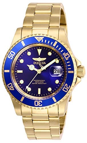 Invicta Men's Pro Diver Quartz Watch with Stainless Steel Strap, Gold/Blue, 20 (Model: 26974)