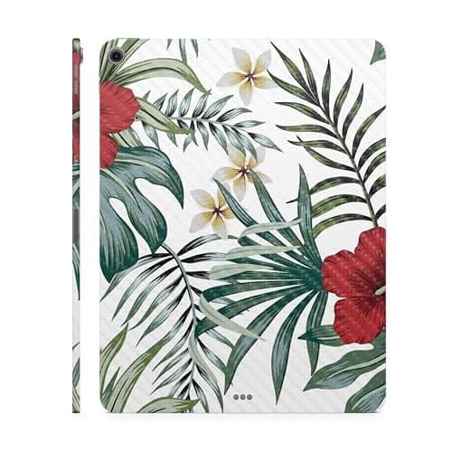 Carbon Fiber Tablet Skin Compatible with Apple iPad Air 11 (M2) 2024 - Tropical Hibiscus - Premium 3M Vinyl Protective Wrap Decal Cover - Easy to Apply | Crafted in The USA by MightySkins