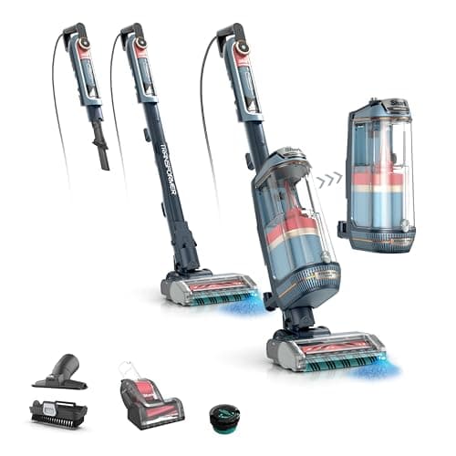 Shark Powerdetect Transformer PowerTrio System Upight Vacuum with DuoClean Detect, Reveal Technology, & Self-Cleaning Brushroll, Chimera Blue, LX5002