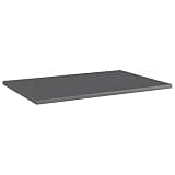 KGHFDVB High Gloss Gray Bookshelf Boards 4 Pcs, Engineered Wood Shelf Panels for Additional Storage Space, Replacement Bookshelf Boards Easy to Clean with Damp Cloth