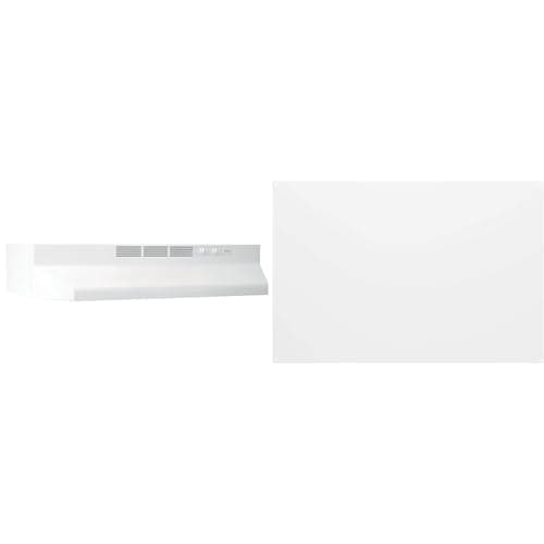 Broan-NuTone 24-Inch 412401 Ductless Range Hood Insert and SP300108 24x30 Reversible White/Almond Backsplash