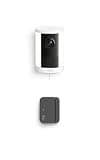 Ring Spotlight Cam, Plug-In (newest model), White with Outside Door Sensor (newest model)