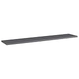 HBFDSFG Engineered Wood Bookshelf Boards 4 pcs, Glossy Gray Shelf Boards 39.4x7.9x0.6 Inches, Additional Storage Space for Furniture Replacement