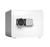 fireproof safe Small Safe Box with Keypad Modern Minimalism Home Safe, for Household Wardrobe Bedroom Office Hotel(White)