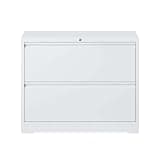 LANSEISTENJI Lockable Metal Lateral File Cabinet, Storage Cabinet Compatible with Letter, Legal, A4 & F4 Paper for Home & Office Use (White, 3)