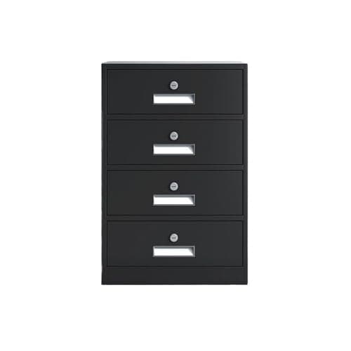 Yinj1835hh Vertical Thickened Steel Plate File Cabinet Multifunctional 4 Drawer Cabinet Office Data File Storage Cabinet,65cm Organization(Black)