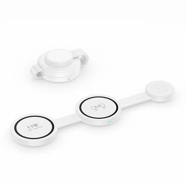 Foldable 3 in 1 Wireless Charging Station, Travel Charger Pad for Samsung Multi Devices, 18W Fast Wireless Charging Stand for Samsung Galaxy S26 S25 S24 Ultra Watch 8/7/6/5/4/3/Buds4, Pixel 10 9 8 Pro