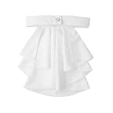 Simnek Renaissances Elizabethan False Collar Costume Jabot Collar Pleated Ruffled White Victorian Detachable Necktie Medieval False