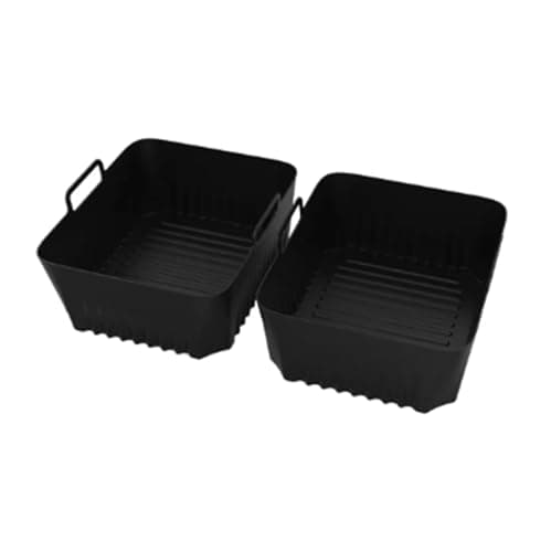 Baking Tray Basket Insert Food Safe Rectangular Air Fryer Silicone Liners，Compatible For Ninja，Air Fryer AF500(5.2L 2PCS)