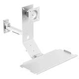 SICWEDIM Monitor and Keyboard Wall Mount, Single Arm Computer Screen Workstation, with 45cm Foldable Keyboard Tray, Mouse Storage, Adjustable Angle, Load 10kg, Silver