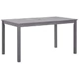 KLGBNCVE Solid Acacia Wood Patio Table with Oil Finish, 55.1x31.5x29.1 Inch Rustic Outdoor Dining Table for Garden, Terrace, or Patio