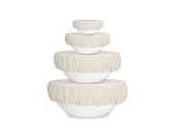 PurpleEssences Reusable Cotton Bowl Covers for Bread Proofing - Breathable, Washable Dye-Free Fabric with Elastic Fit, Sourdough & Banneton Covers for Dough Rising & Food Storage Set of 4 Off-White
