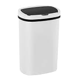 Pazidom 13 Gallon Trash Can, Plastic Kitchen Trash Can Automatic Garbage Can with Lid High-Capacity Touch Free Motion Sensor for Kitchen, Bedroom, Office, White