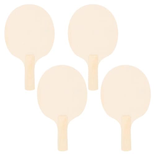 GALPADA 4Pcs DIY Table Tennis Paddle Blanks Unpainted Rackets for Creative Projects Versatile Use with Colors Designs