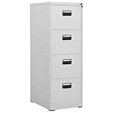 UYCVT Lockable Metal Office Storage Cabinet with Chest of Drawers Steel Filing Cabinet Light Grey 46X62X133 Cm-Light Grey-46 x 62 x 133 cm