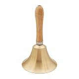 KiBcsLic Handbell Brass Hand Call Bell Hand Held Bell Service Bell Wooden Handle Solid Brass Material Loud Sound Suitable for School Reception Restaurant Bar, 110mmx246mm