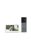 Amazon Echo Show 5 Smart Display with Alexa+ & Ring Battery Doorbell Bundle - 2x Bass, Retinal 2K Video, 6x Enhanced Zoom, Glacier White & Speckled Gray