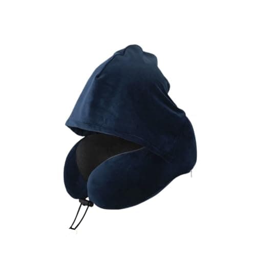 1 PC Car Office with Hoodie U-Shape Hooded Travel Pillow Head Rest Neck Pillow Airplane Pillow Neck Sleeping Cushion(Dark Gray)