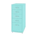 NUHSLF 5 Drawer Mobile File Cabinet Office Vertical Filing Storage Cabinet Grey (E)