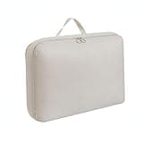 Vacuum Compression Storage Bag for Bedding & Clothes, Space Saver with One-Way Valve, Durable Polyester Travel Organizer, Beige Medium (1 Pack)