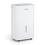 JustSmart 50 Pint Dehumidifier for Large Rooms up to 5,500 Sq. Ft. - 2.4 Gallon Water Tank - Reusable Filter - Auto Shut-Off - Defrost - 24H Timer - Quiet Operation for Home, Basement, Bathroom -