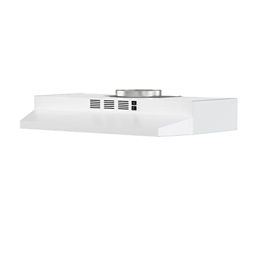 FIREGAS Range Hood 30 inch Under Cabinet, Kitchen Hood with 2 Speed Exhaust Fan,Ducted/Ductless Convertible, Rocker Button Control,300 CFM, White Stove Hood Vent Aluminum Filter Included