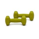 Amazon Basics Neoprene Dumbbell Hand Weights for Workout and Exercise, Hexagon Shape, 5 Pounds, Pair, Green