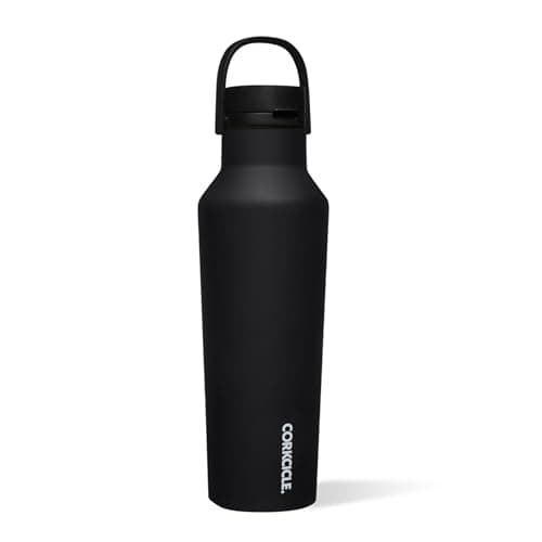 Corkcicle Sport Canteen - Keeps Drinks Cold 25 Hours - Stainless Steel Water Bottle - Triple-Insulated - Spill-Proof - Summer Drinkware Gift - Keeps Drinks Ice Cold - 20 oz - Matte Black