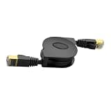 Retractable LAN Cable CAT6 RJ45, 2 M Flat Internet Cable with Compact Reel for Reducing Clutter At Desk or Travel Electronics Pouch LAN Cord Internet Compact Reel Cord Laptop Hotel Travel Desk Router