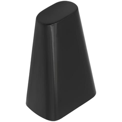 6 In Black Percussion Cowbell, Steel Alloy Cowbell Instrument for Drum Set, No Hole Design, Loud Clear Sound, Upper Perimeter 2.6 x 1.5 in / 6.5 x 3.8 cm, Lower Perimeter 3.8 x 2.6 in / 9.7 x 6.7 cm