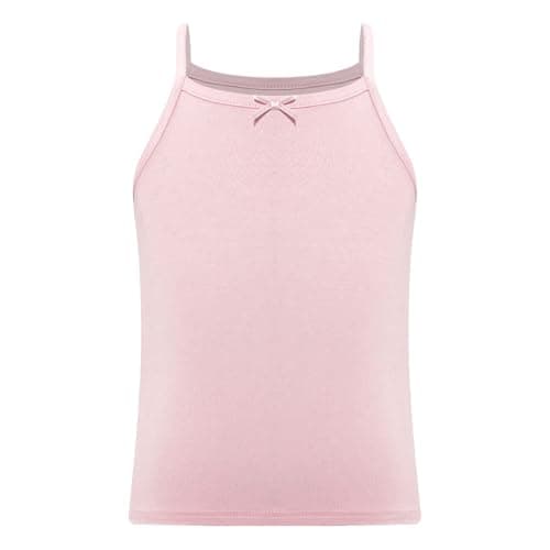 Freebily Girls Basic Canisole Kids Spaghetti Strap Vest Casual Sleeveless Tank Tops Undershirt Pink 9-10 Years