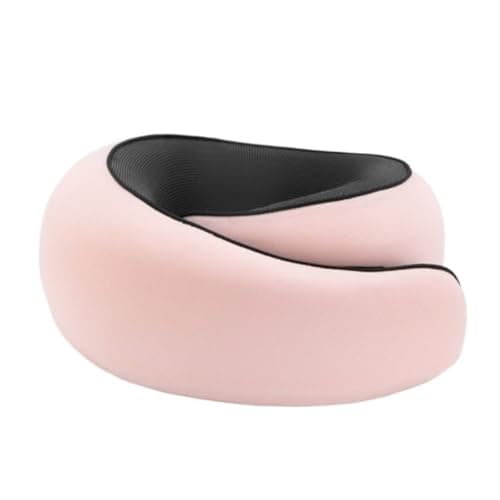 Portable U-Shaped Pillow Memory Foam Snail Pillow Soft Noon Break Sleep Pillows Travel Neck Support Travel Neck Pillow(Pink)