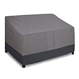 Easy-Going Heavy Duty 2 Seater Outdoor Loveseat Cover, Waterproof Windproof Patio Furniture Sofa Cover with Air Vent (58Wx32.5Dx31H inch, Gray/Dark Gray)